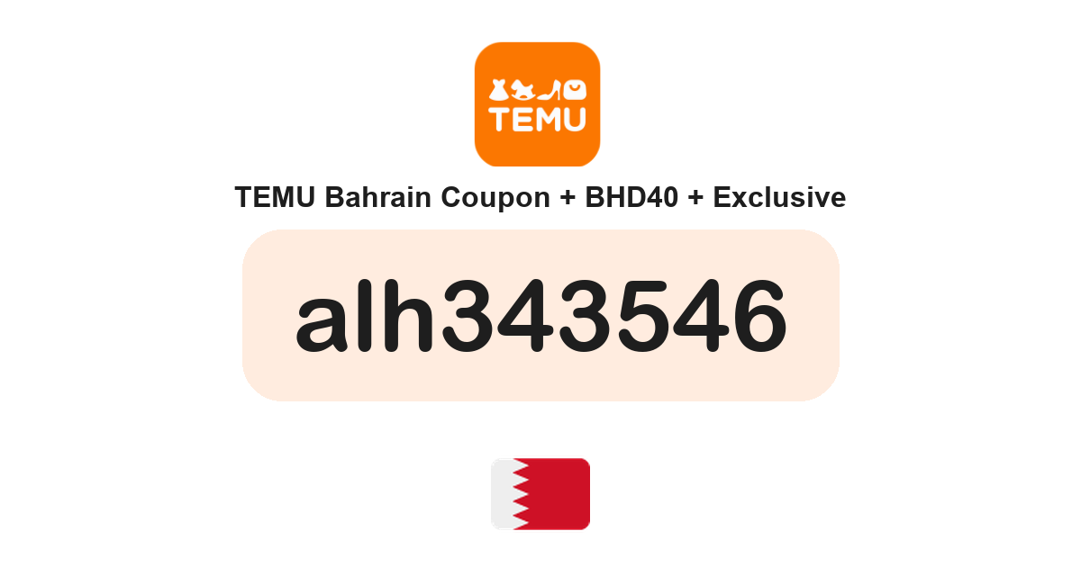 Temu Bahrain coupon code — BHD38 bundle and free gifts