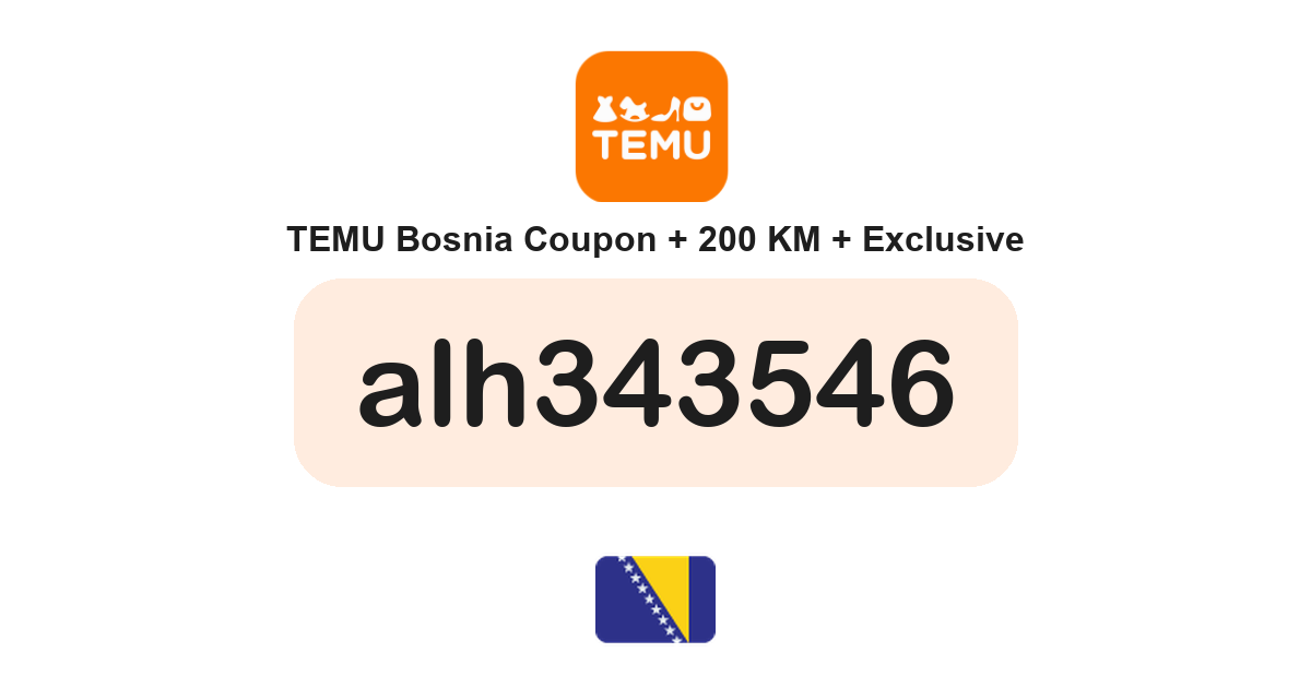 Temu Bosnia and Herzegovina coupon code — BAM195 bundle and free gifts
