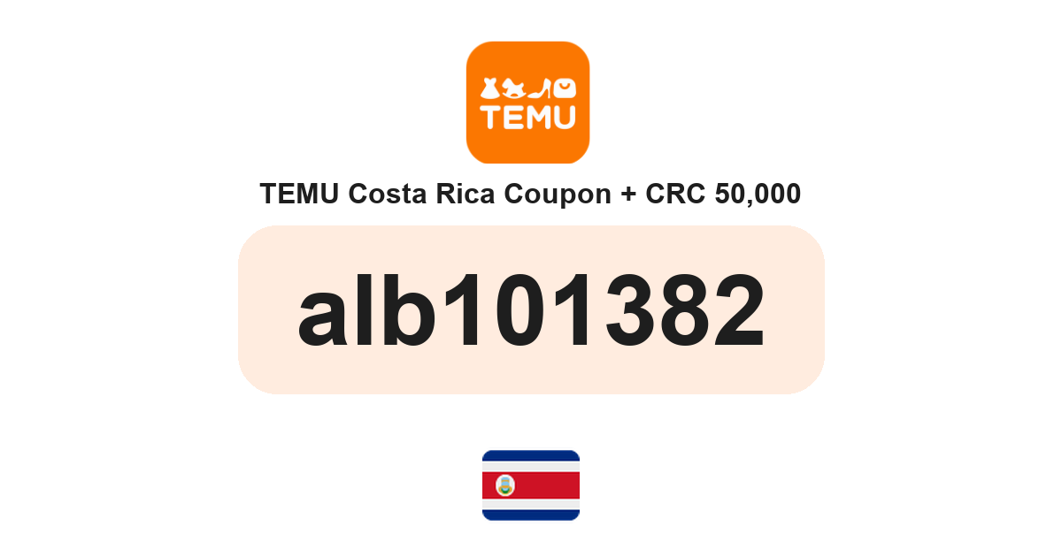 Temu Costa Rica coupon code — CRC52,000 bundle and free gifts