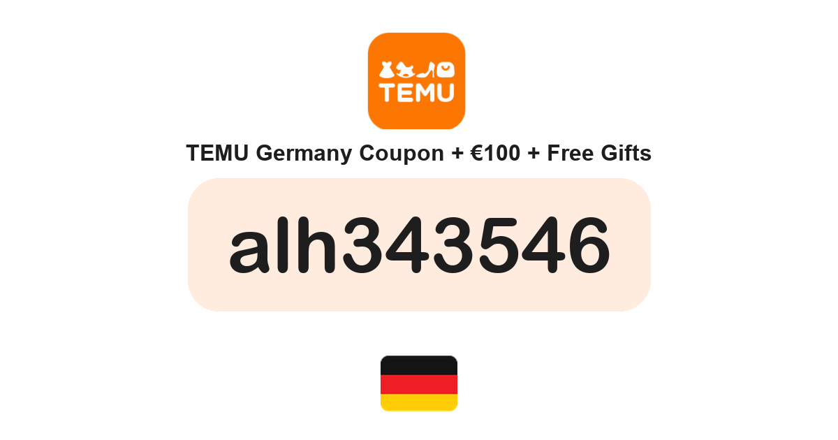 Temu Germany coupon code — €100 bundle and free gifts