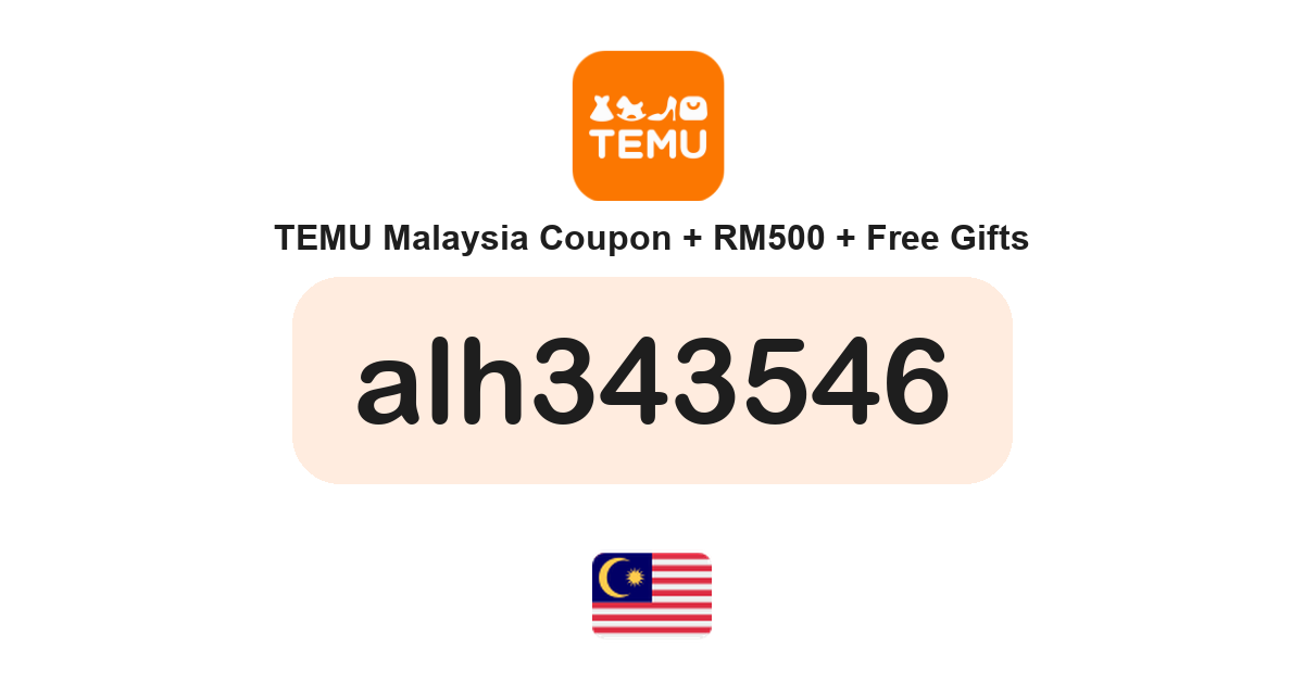 Temu Malaysia coupon code — MYR220 bundle and free gifts