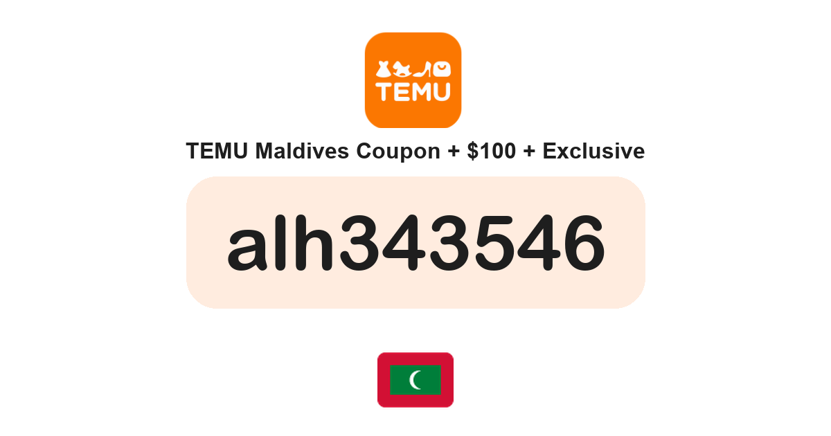 Temu Maldives coupon code — MVR770 bundle and free gifts