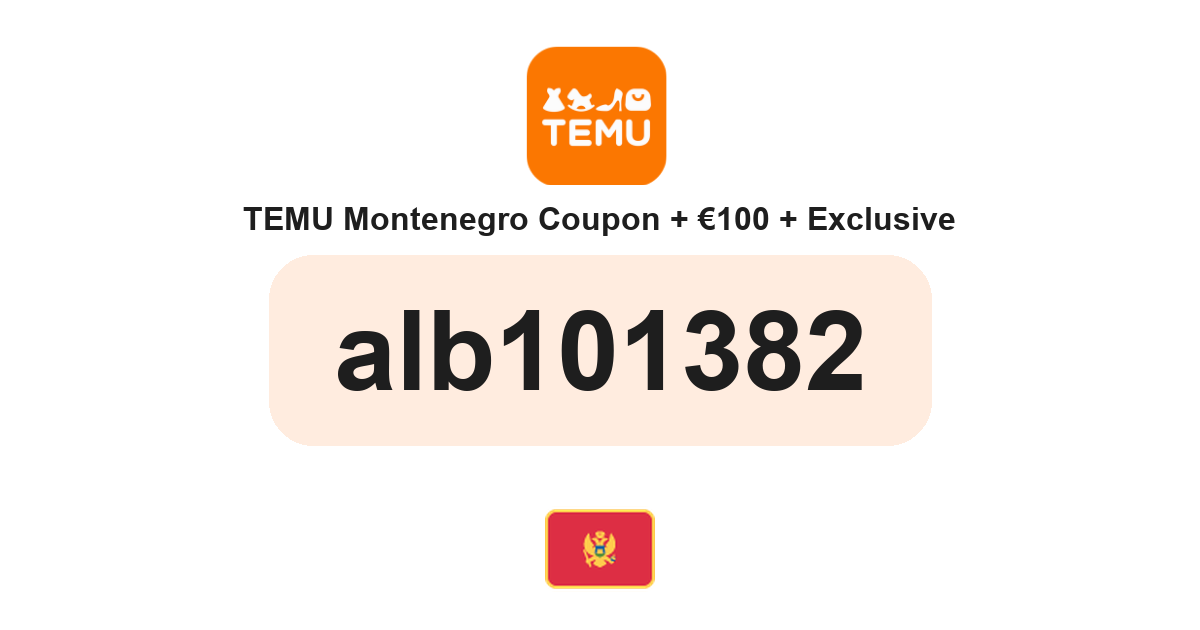 Temu Montenegro coupon code — €90 bundle and free gifts