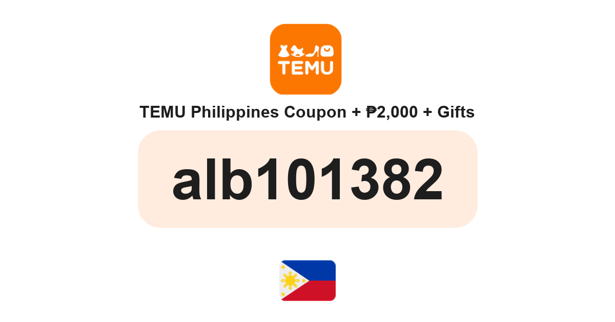 Temu Philippines coupon code — PHP2,800 bundle and free gifts