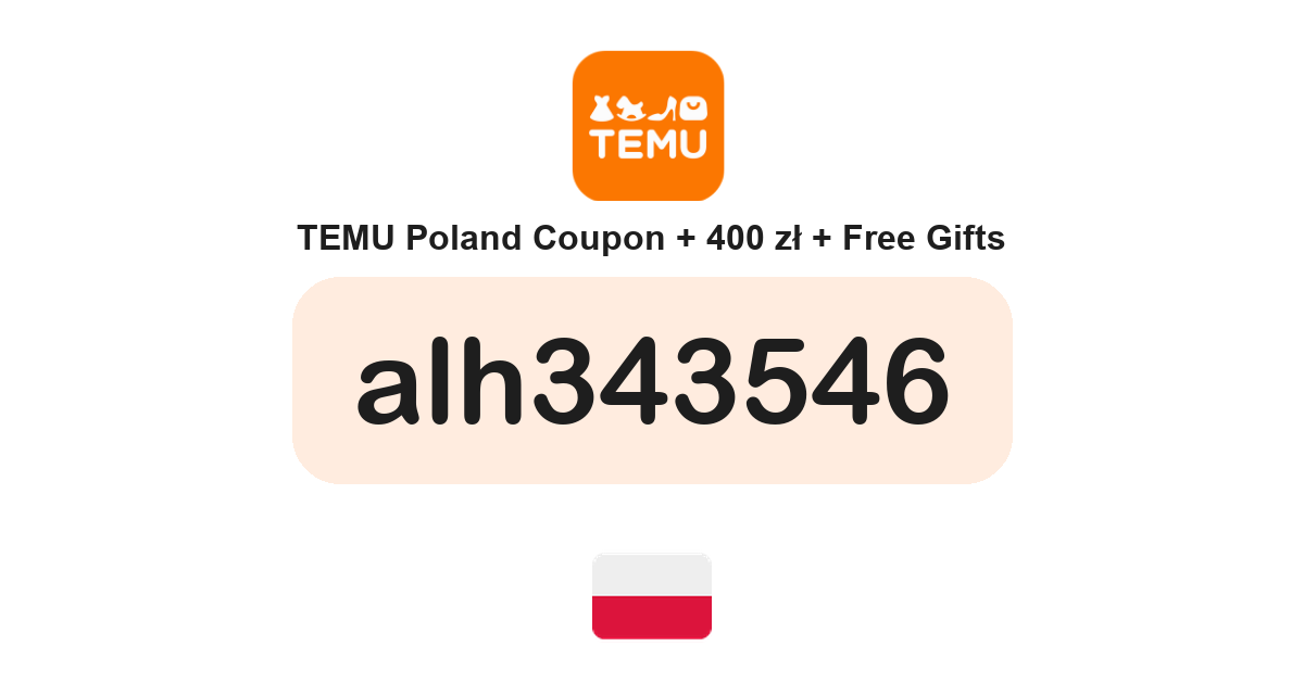 Temu Poland coupon code — 400 zł bundle and free gifts