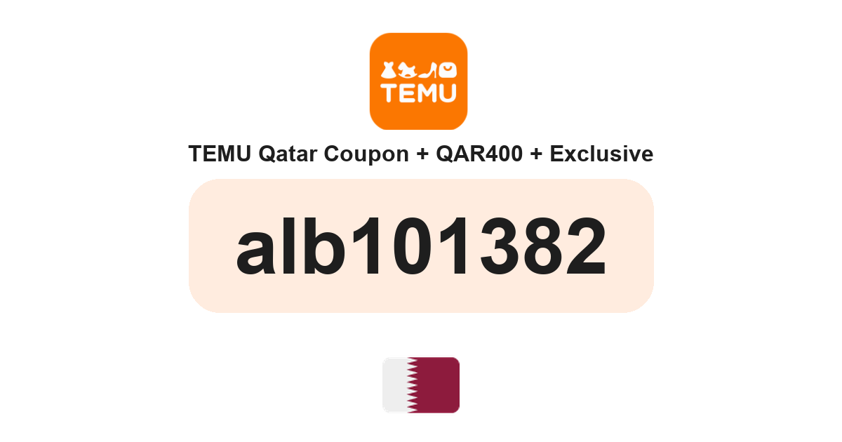 Temu Qatar coupon code — QAR182 bundle and free gifts