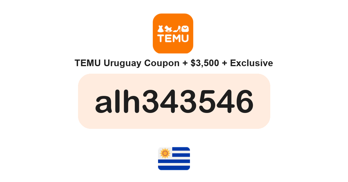 Temu Uruguay coupon code — UYU2,000 bundle and free gifts